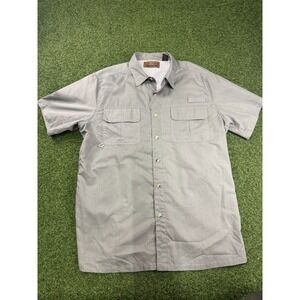 Big Sky Outfitters Mens XL‎ Fishing Shirt Gray Spread Collar Vented Short Sleeve